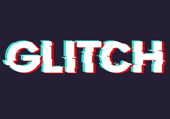 Beautiful Glitch Font Inscription with a Glitch Effect